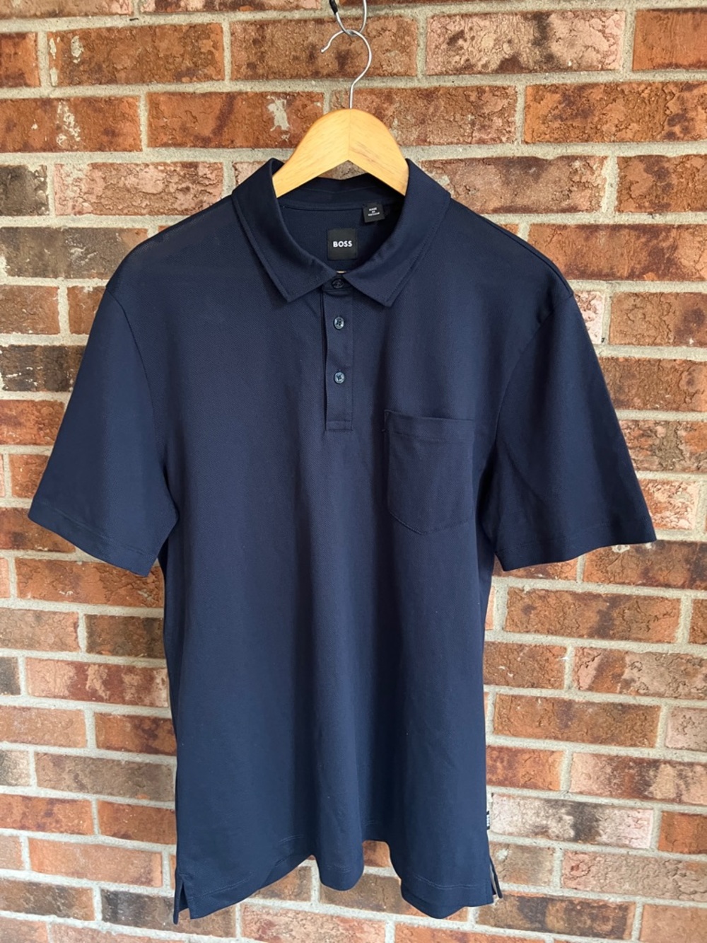 Boss  by HUGO BOSS Navy Short Sleeve Polo Shirt with Chest Pocket  COTTON XL EUC